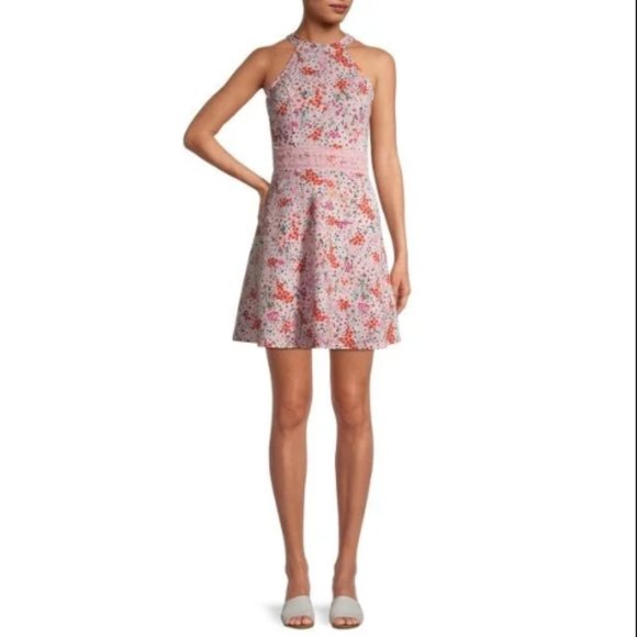 Dress Halter Neck  Skater Floral Dress No Boundaries - Picture 4 of 10
